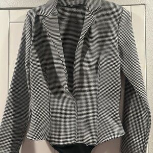 Zara Houndstooth bodysuit Blazer